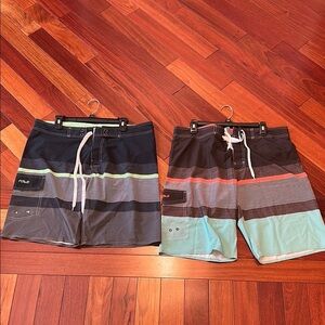 Colorful Striped Board Shorts
